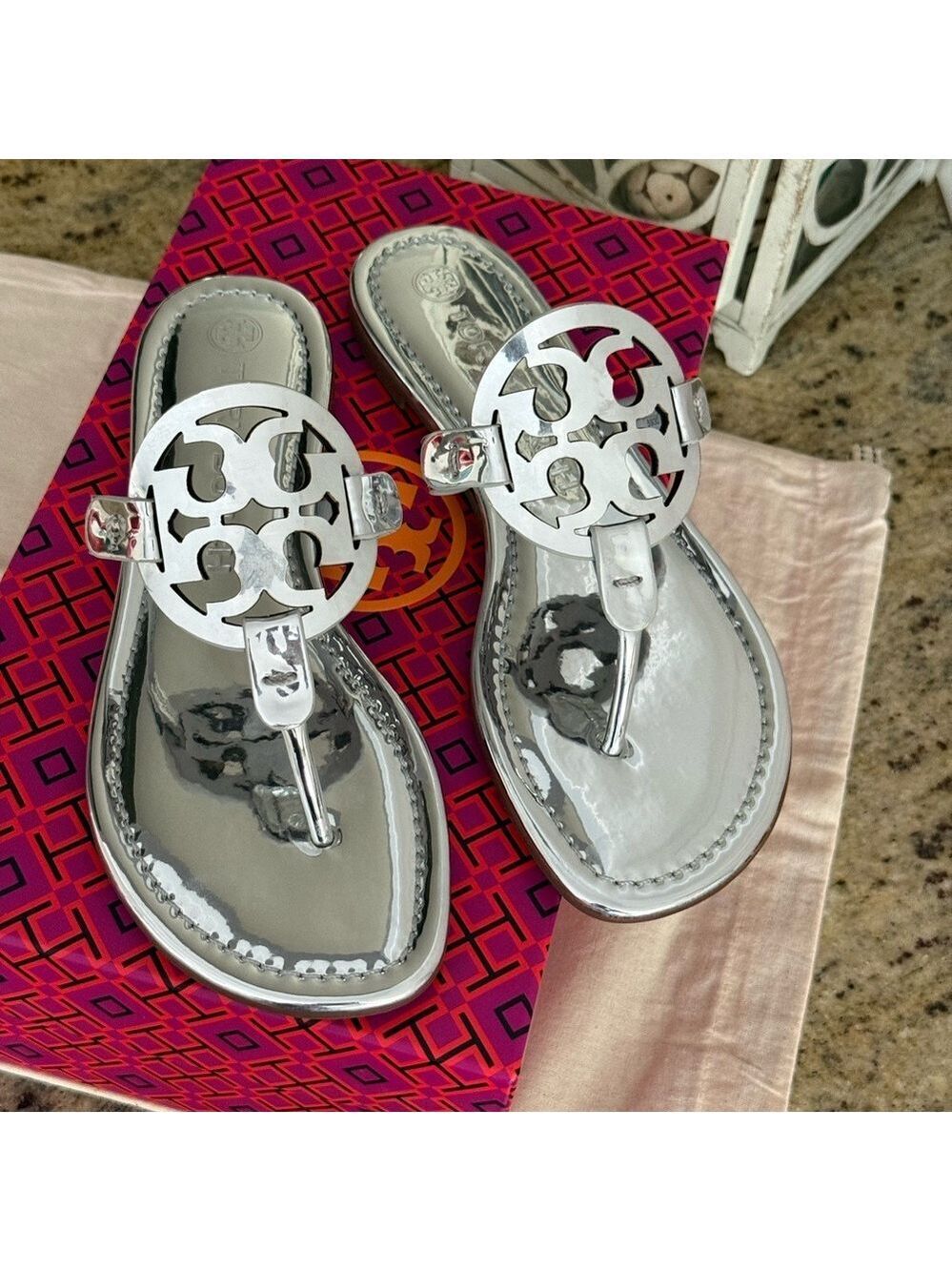 Tory Burch miller sandals silver  Thong Sandals